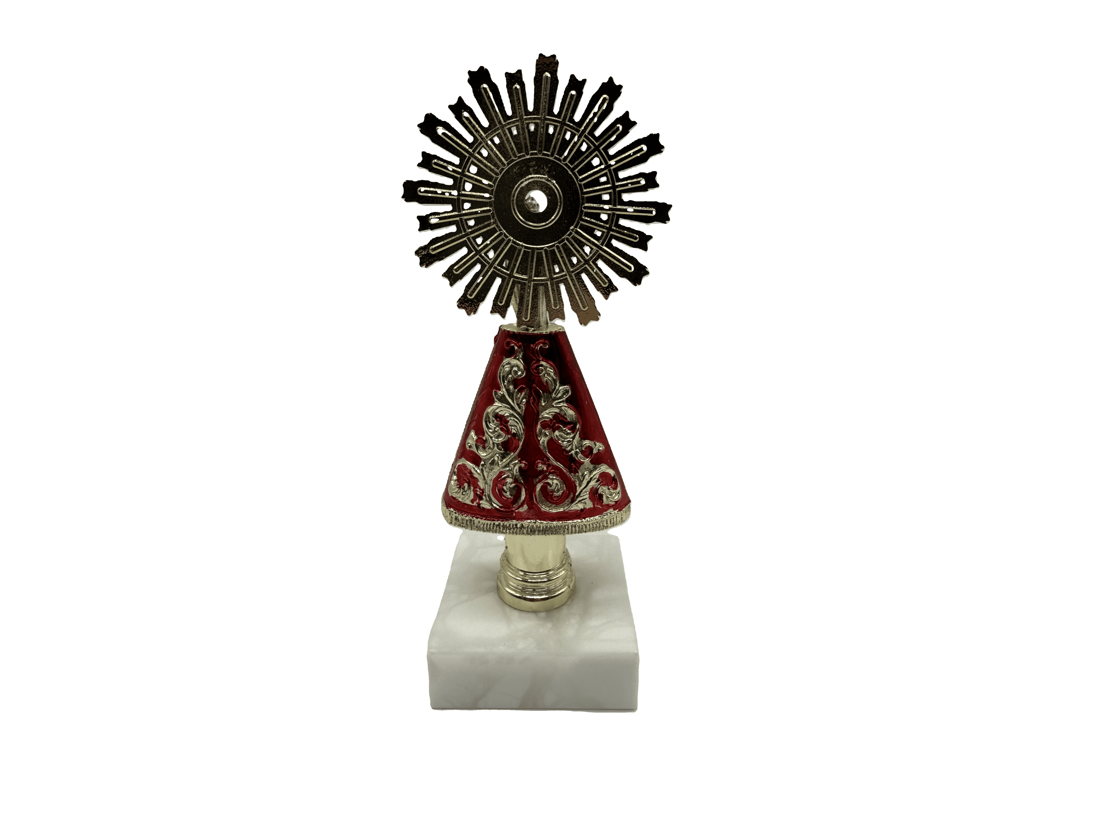 Figura Virgen del Pilar 18cm con Manto Color Rojo