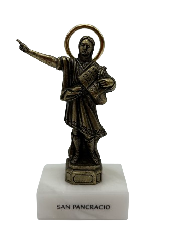 Genérico Figura San Pancracio Original: 13 cm - Marmol y Acero