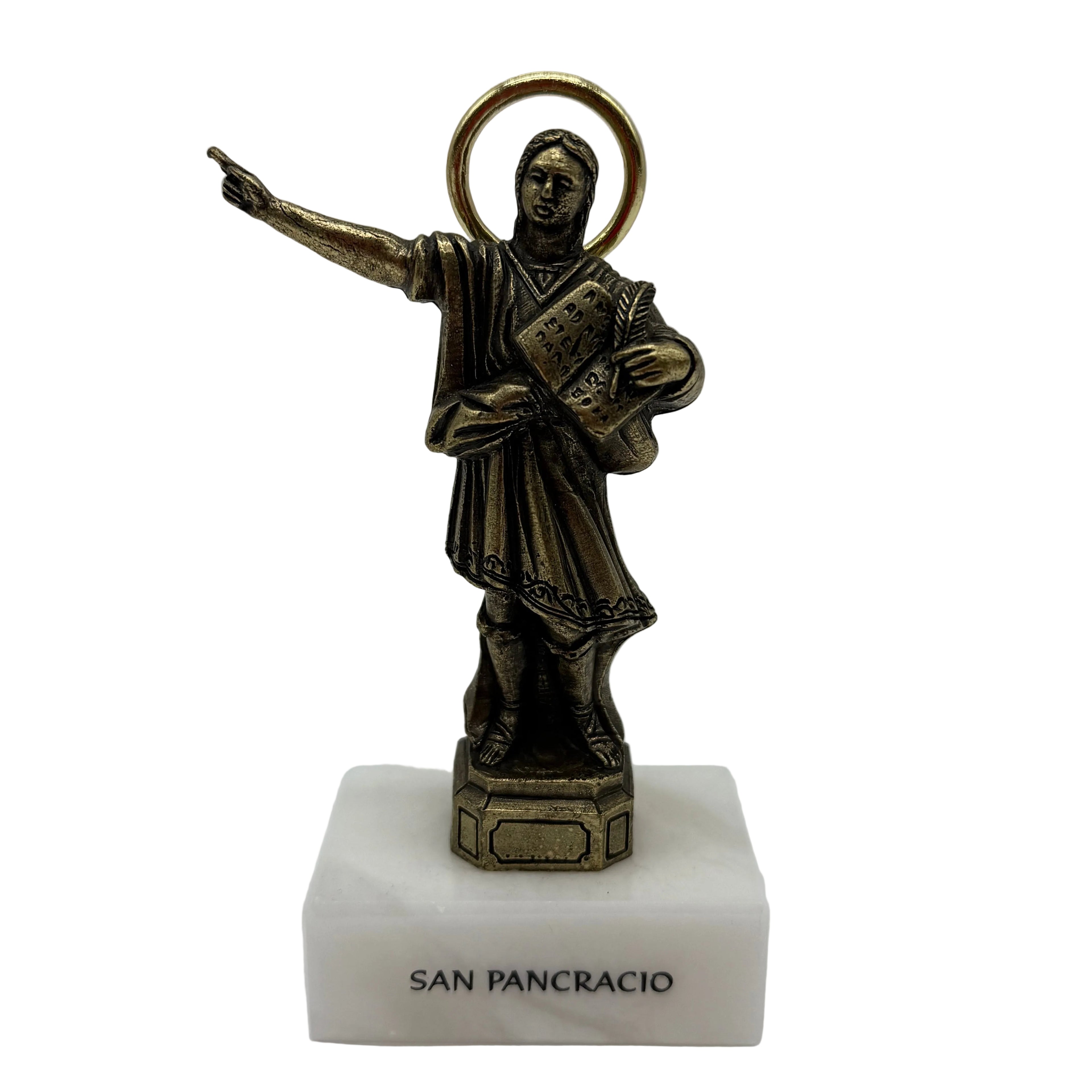 Genérico Figura San Pancracio Original: 13 cm - Marmol y Acero