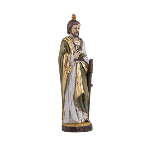 Figura de San Judas Tadeo Pequeña de 13cm - Estatua de Resina con Base para Suerte y Protección